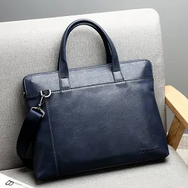 KQDAISHU PREMIUM LEATHER EXECUTIVE BAG KK077BL